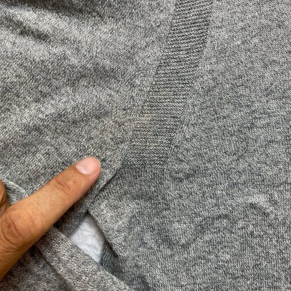 Banana Republic Sweater Mens L Gray Long Sleeve Heather Cotton Cashmere Blend - Picture 8 of 13